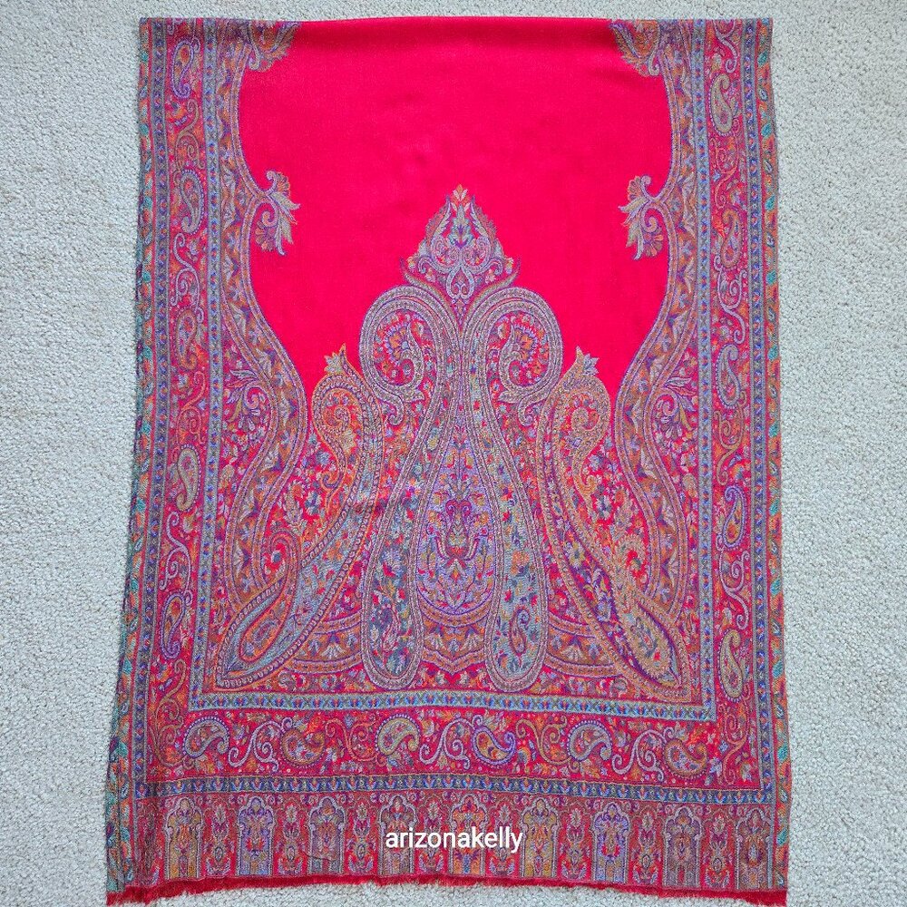NWOT Cashmere Jacquard Colorful Stole Scarf Wrap